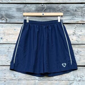 Nike Navy Blue Poly White Detail Athletic Shorts Men’s Size Medium